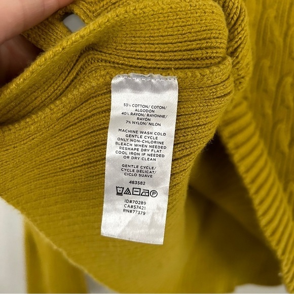 Ann Taylor Factory Mustard Yellow Sweater Casual Comfy XL - Picture 3 of 7